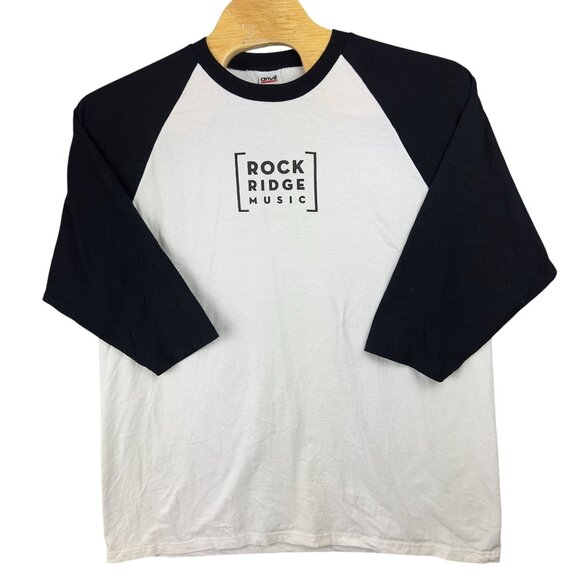 Rock Ridge Music "Ghidrah" 3/4 Sleeve Raglan T-Shirt Anvil 2X Cotton Black/White - Picture 1 of 10